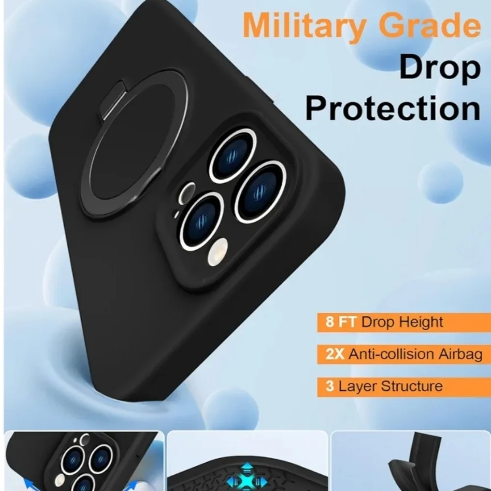 ZHK iPhone 12 Pro Max Liquid Silicone Case with Magnet Stand